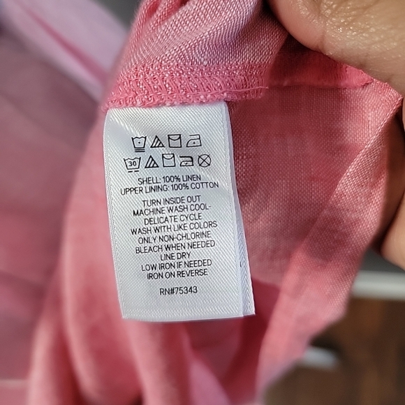 Cynthia Rowley 100% Linen 3 Color Dress with Pockets Coastal Barbiecore Sz 2 - Picture 5 of 6